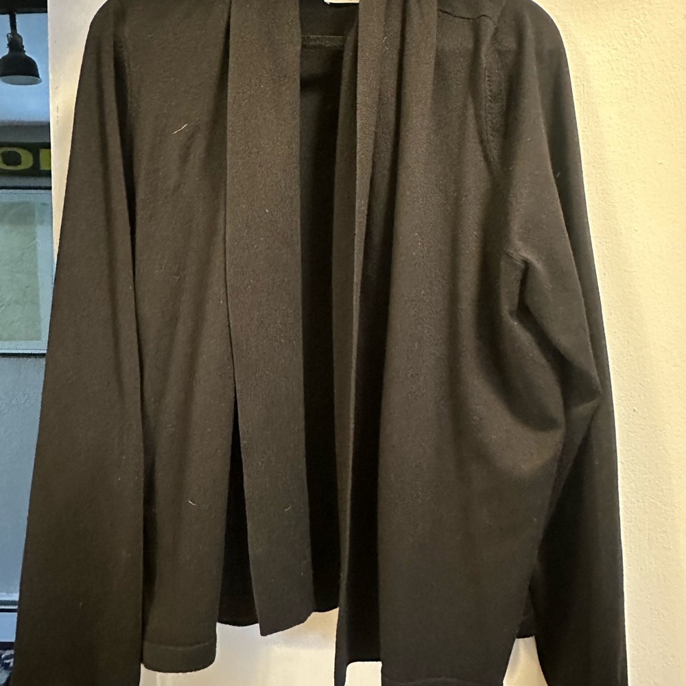Black Open Front Cardigan